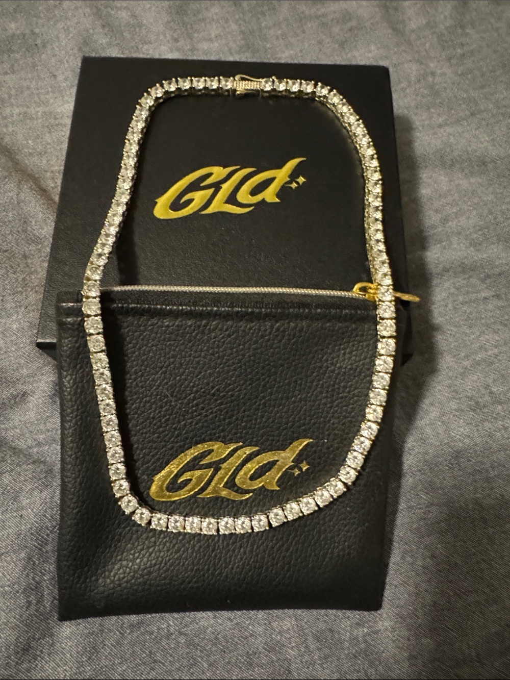 GLD Men’s Micro-clustered 18-inch Tennis Chain Necklace